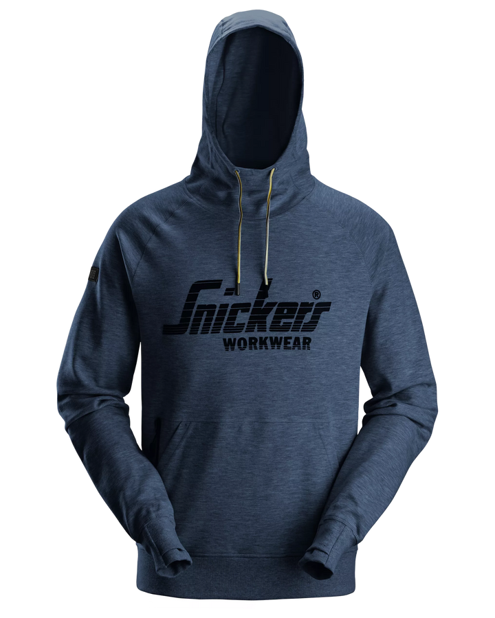 Snickers Dark Navy Melange, Logo Hoodie (2894) – front view
