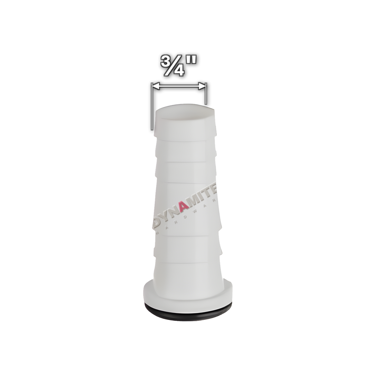 ¾" Hose Union Appliance Waste Connector - Straight (code 34HUC), size marked with white arrows: ¾"