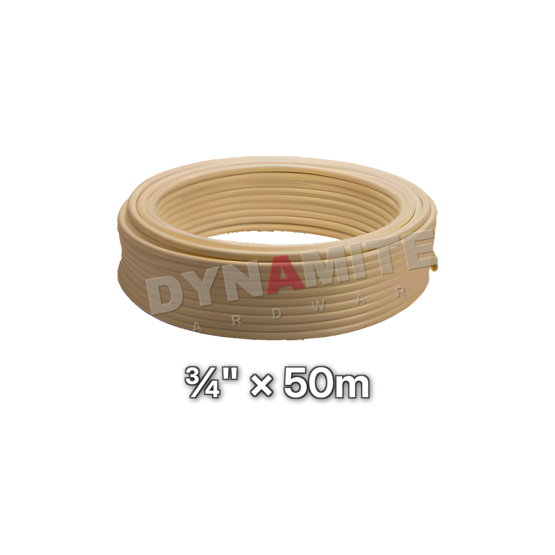 ¾" PEX Barrier Pipe - 50m Coil, size marked: ¾" × 50m