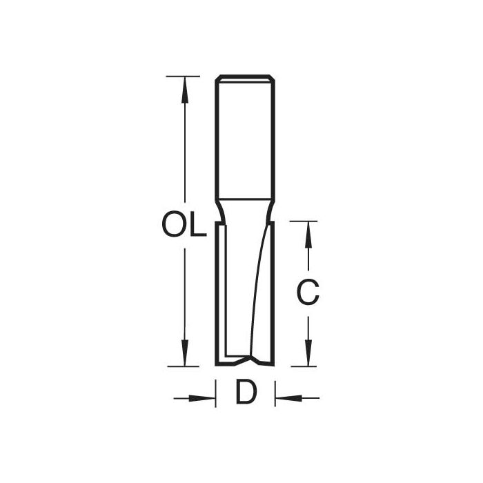 TREND - C153X1/2TC - Two flute cutter 12.7mm diameter