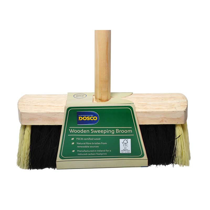 BLACK & WHITE WOODEN SWEEPING BRUSH 10" HANDLED - Dynamite Hardware