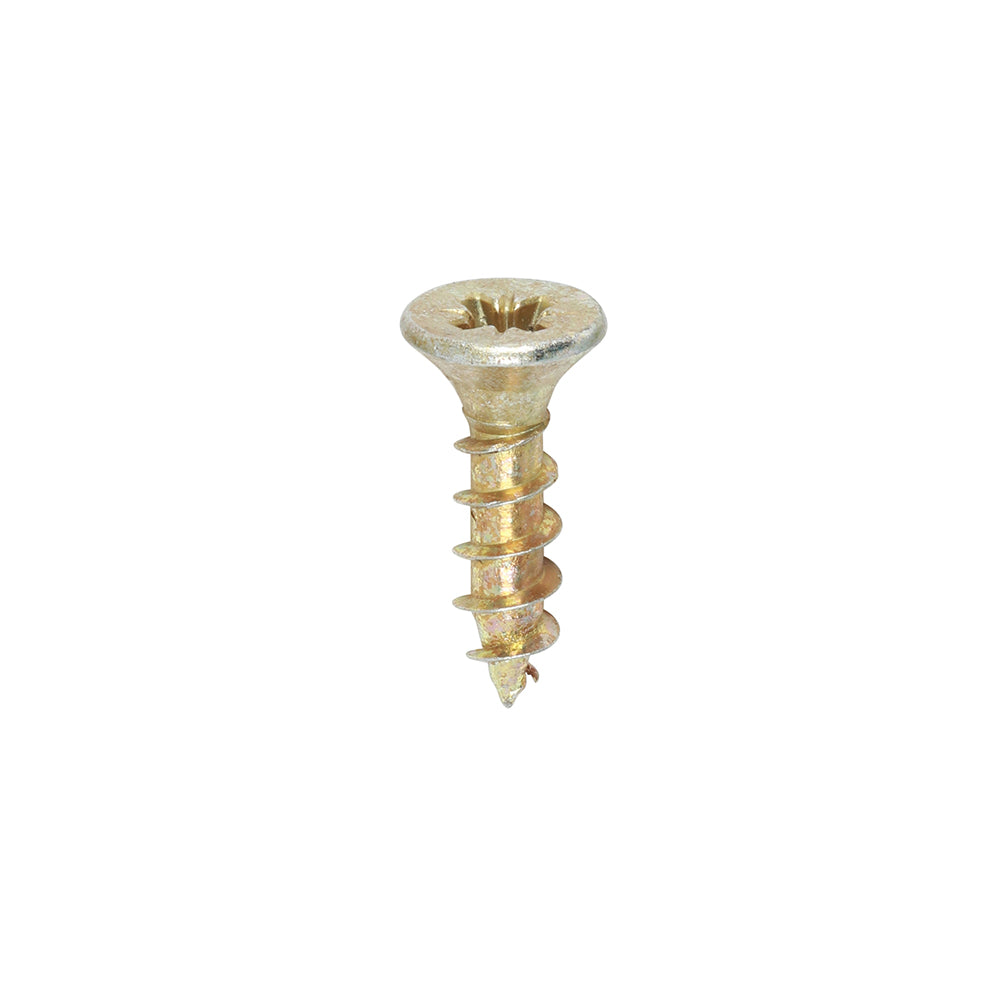 3.0 x 12 Solo Chipboard & Woodscrews - PZ - Double Countersunk - Yellow