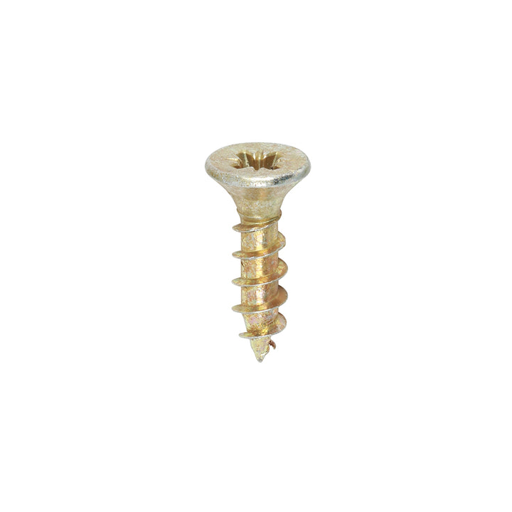 3.0 x 12 Solo Chipboard & Woodscrews - PZ - Double Countersunk - Yellow