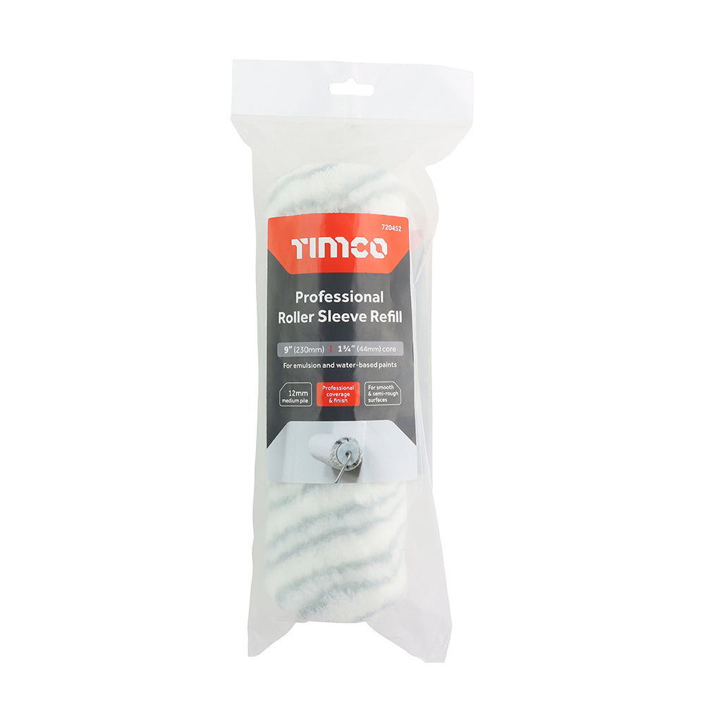 Professional Roller Sleeve Refill 12mm 9" Medium Pile - Dynamite Hardware