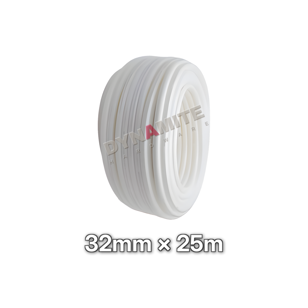 32mm Insulated Multilayer Pipe - 25m Coil (White), size marked: 32mm × 25m