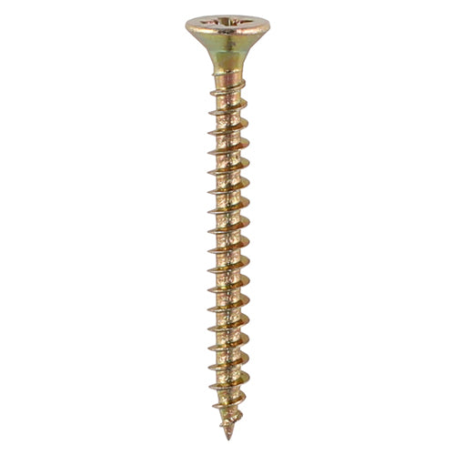 3.5 x 50 Solo Chipboard & Woodscrews - PZ - Double Countersunk - Yellow
