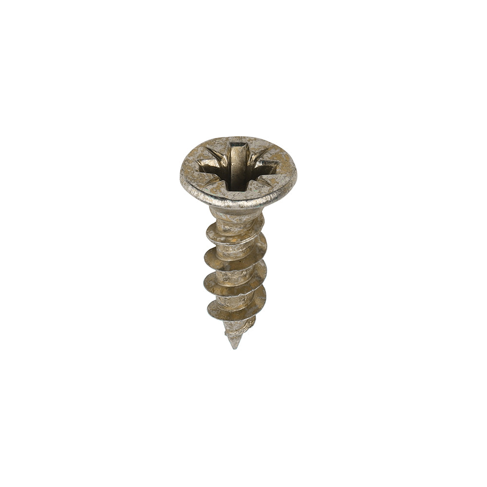 4.0 x 15 Solo Chipboard & Woodscrews - PZ - Double Countersunk - Yellow