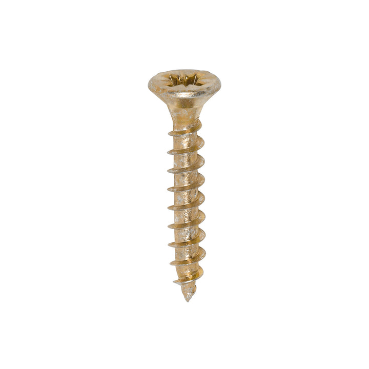 4.0 x 25 Solo Chipboard & Woodscrews - PZ - Double Countersunk - Yellow