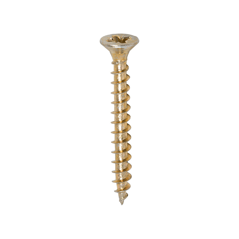 4.0 x 35 Solo Chipboard & Woodscrews - PZ - Double Countersunk - Yellow