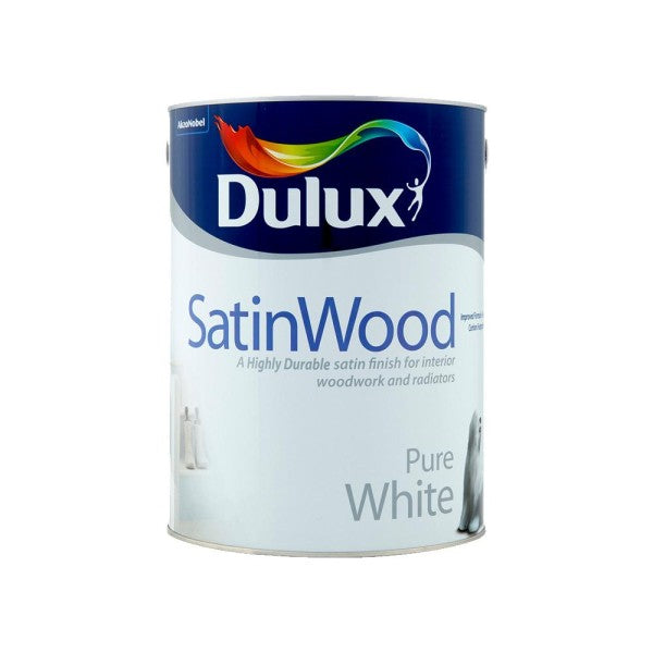 DULUX SATINWOOD PURE WHITE 5L - Dynamite Hardware