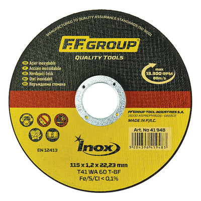 41951 CUTTING DISC FOR STAINLESS STEEL, 230×2.0, FF GROUP - Dynamite Hardware