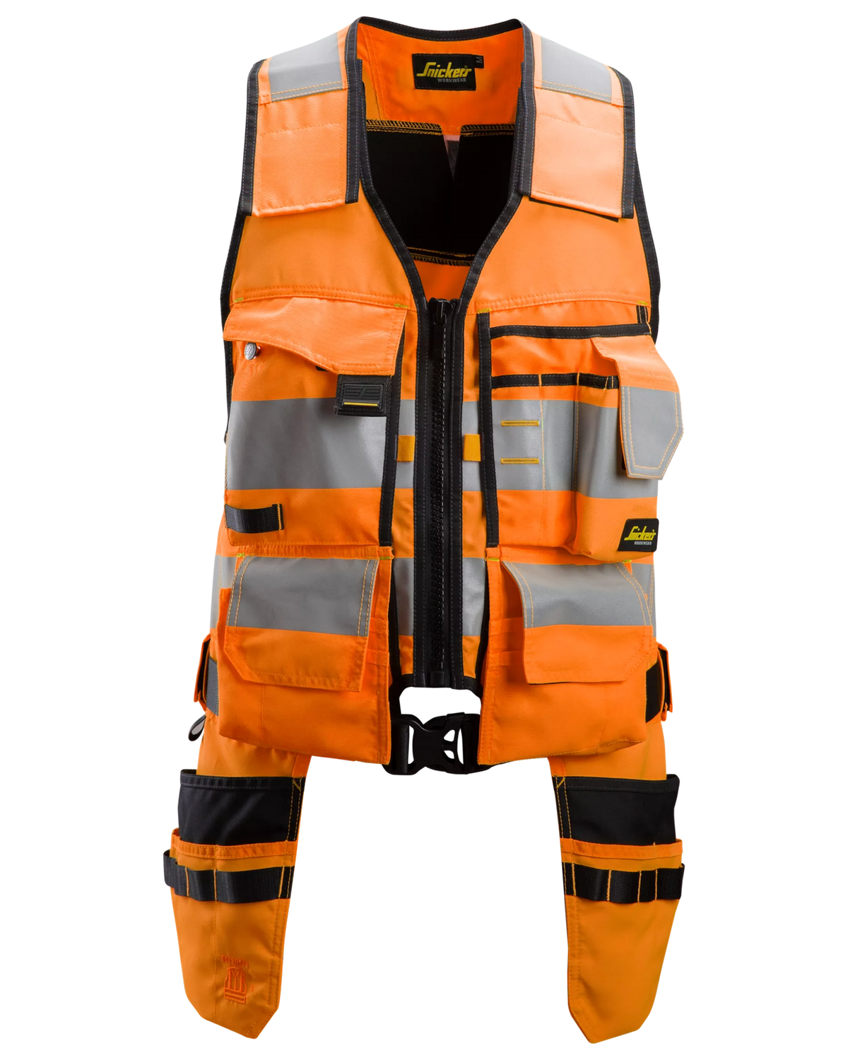 Snickers Hi-Vis Orange/Black, Hi-Vis Tool Vest Class 1 (4230) – front view
