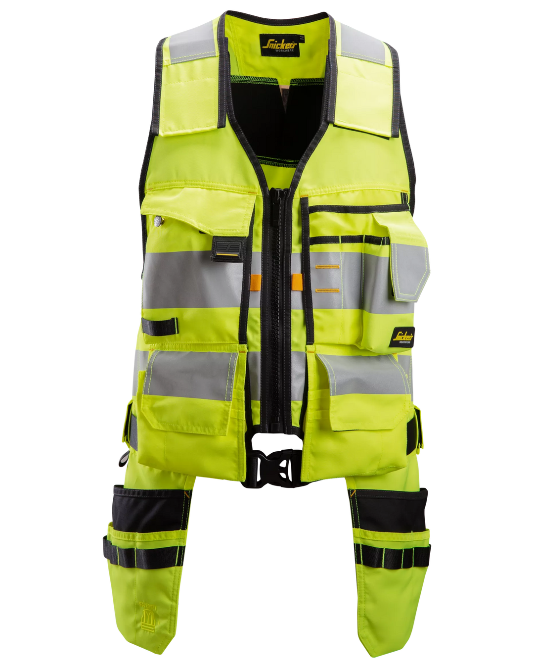 Snickers Hi-Vis Yellow/Black, Hi-Vis Tool Vest Class 1 (4230) – front view