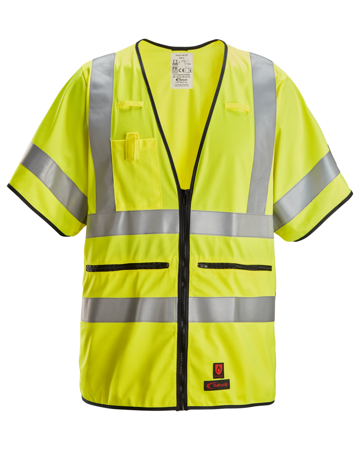 Snickers Hi-Vis Yellow, ProtecWork Vest Hi-Vis Class 3/2 (4361) – front view