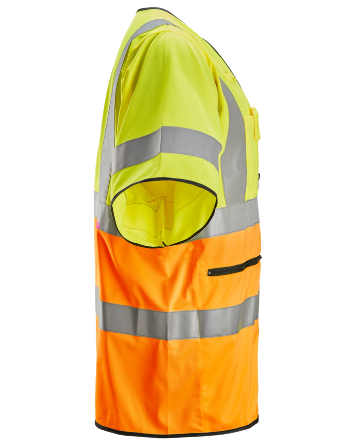 Snickers Hi-Vis Yellow/Hi-Vis Orange, ProtecWork Vest Hi-Vis Class 3/2 (4361) – right side view