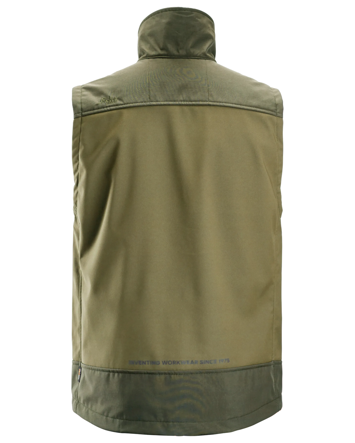 Snickers Khaki Green, Softshell Stretch Vest (4506) – back view