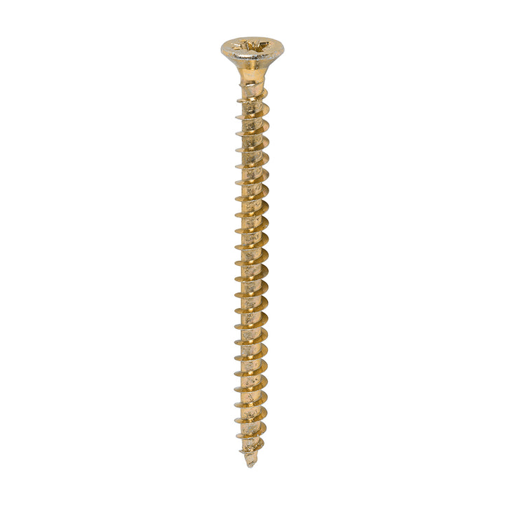 4.5 x 60 Solo Chipboard & Woodscrews - PZ - Double Countersunk - Yellow