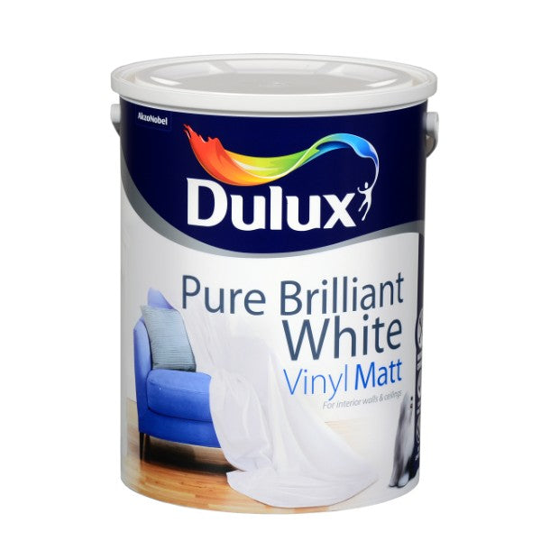 DULUX VINYL MATT PURE BRILLIANT WHITE 5L - Dynamite Hardware