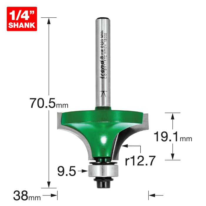 TREND - C079X1/4TC - Rounding over 12.7mm radius x 19.1mm cut