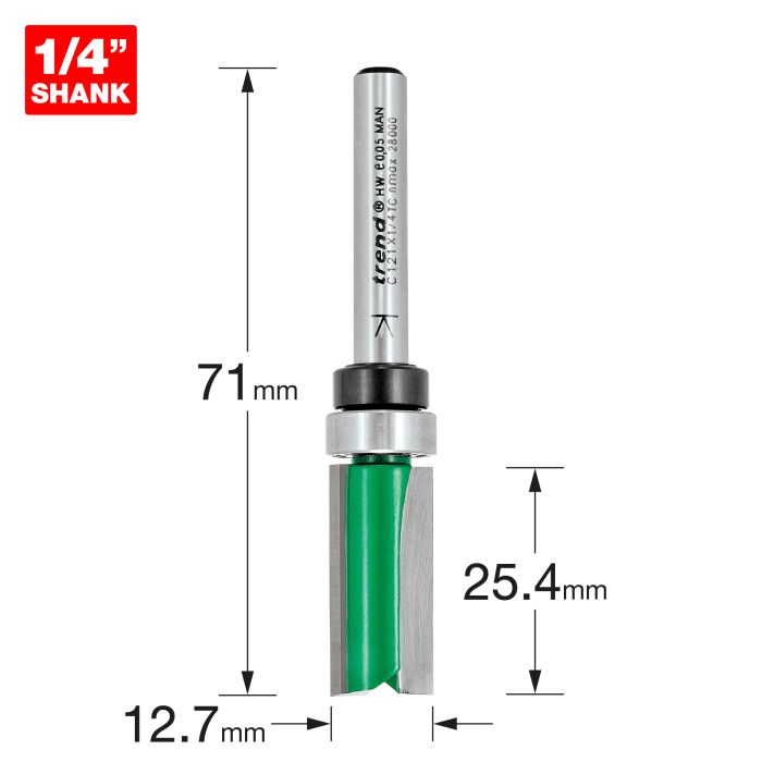 TREND - C121X1/4TC - Template profile 12.7mm diameter