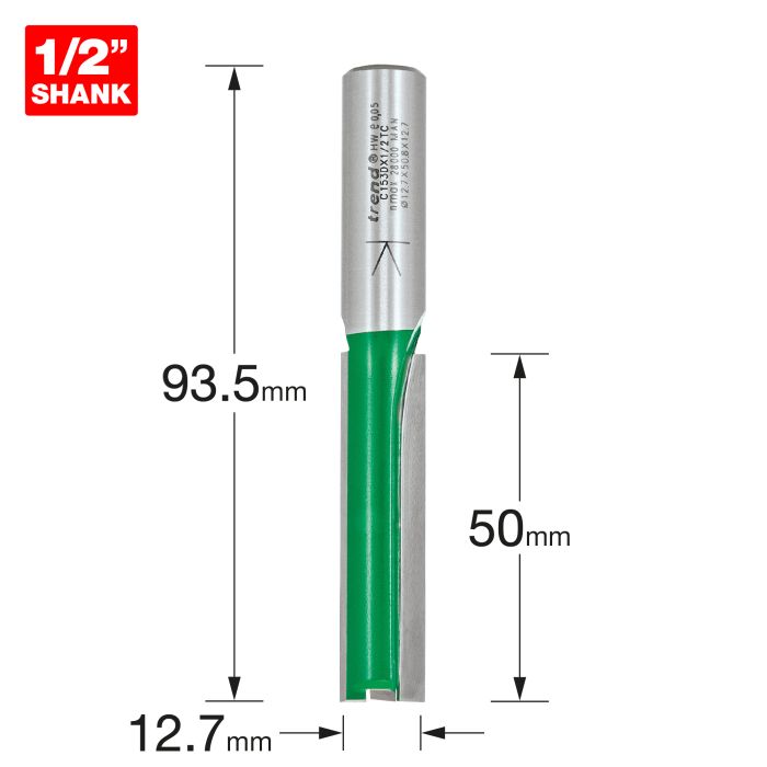TREND - C153DX1/2TC - Two flute cutter 12.7mm diameter
