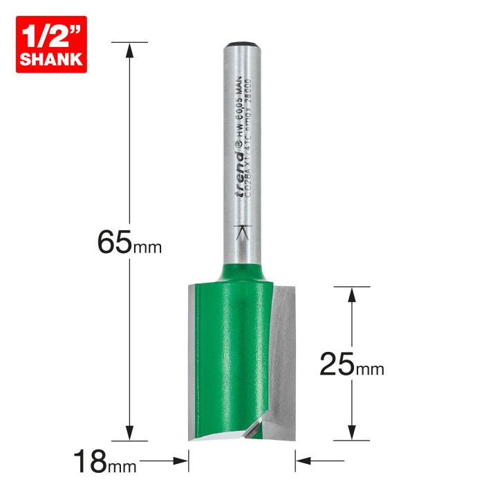 TREND - C028AX1/4TC - Two Flute Cutter 18.0mm diameter