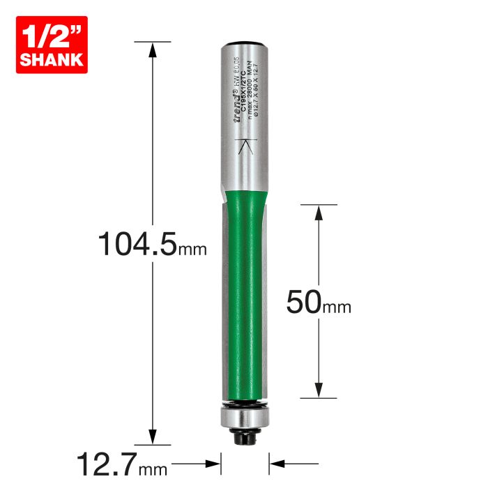 TREND - C195X1/2TC - Bearing guided trimmer 12.7mm diameter