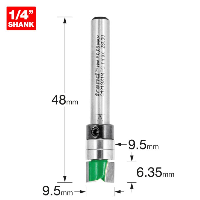 TREND - C121GX1/4TC - Template profile 9.5mm diameter