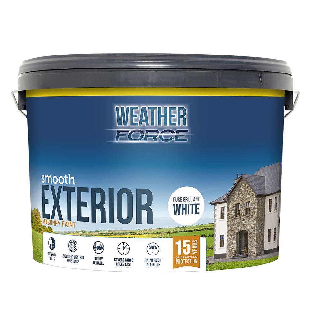 Weatherforce Brilliant White Exterior Paint 10Ltr - Dynamite Hardware
