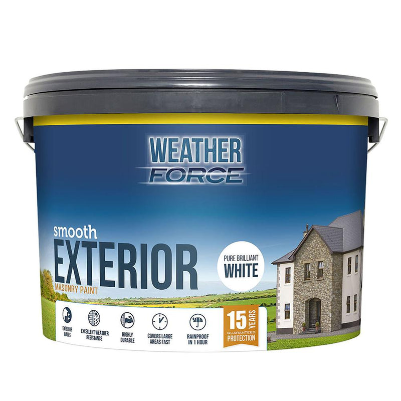 Weatherforce Brilliant White Exterior Paint 10Ltr - Dynamite Hardware