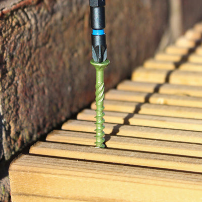 Timber Decking Screws - 4.5 x 50 PZ - Double Countersunk - Exterior - Green - 200 Box Qty