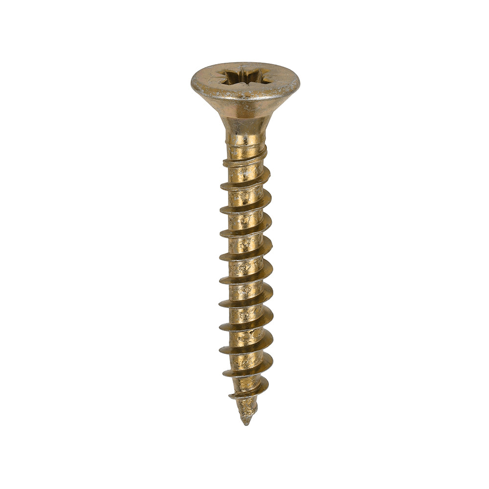 6.0 x 40 Solo Chipboard & Woodscrews - PZ - Double Countersunk - Yellow