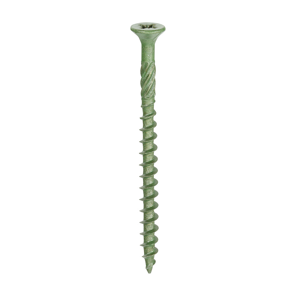Timber Decking Screws - 4.5 x 60 PZ - Double Countersunk - Exterior - Green - 200 Box Qty - Dynamite Hardware