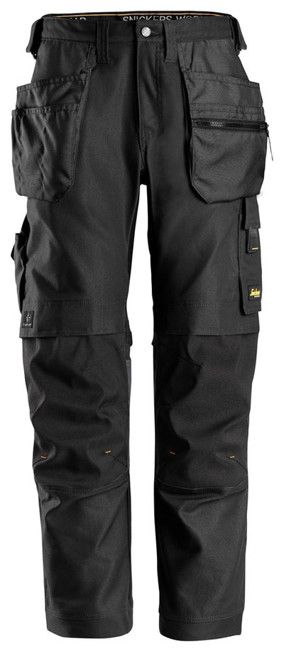 Snickers - Black AW Stretch Work Trousers + Holster Pockets (6224) - Dynamite Hardware