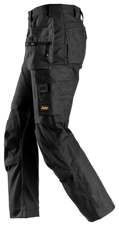 Snickers - Black AW Stretch Work Trousers + Holster Pockets (6224) - Dynamite Hardware