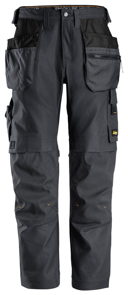 Snickers - Steel Grey AW Stretch Work Trousers + Holster Pockets (6224) - Dynamite Hardware