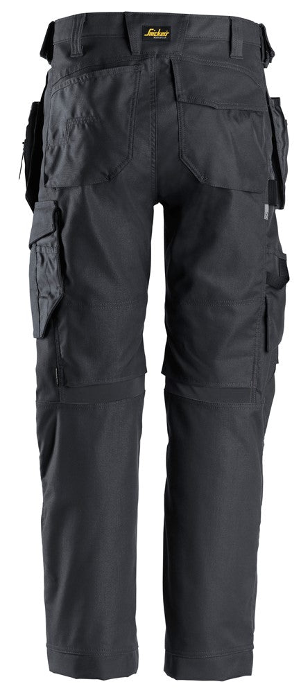 Snickers - Steel Grey AW Stretch Work Trousers + Holster Pockets (6224) - Dynamite Hardware