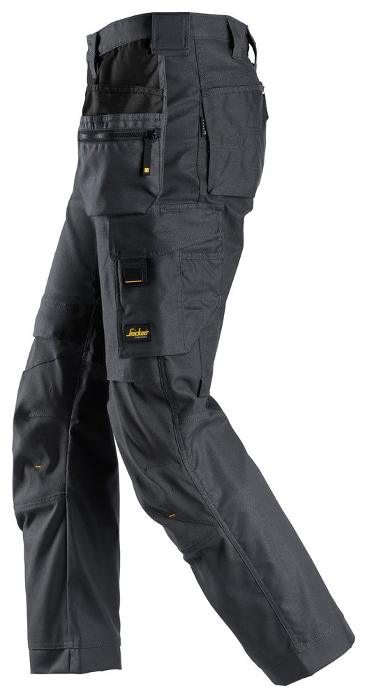 Snickers - Steel Grey AW Stretch Work Trousers + Holster Pockets (6224) - Dynamite Hardware