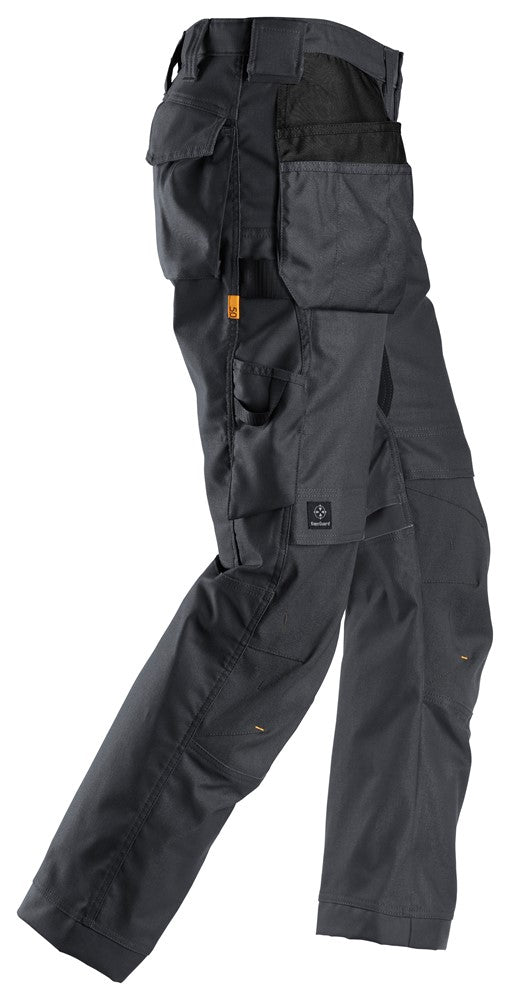 Snickers - Steel Grey AW Stretch Work Trousers + Holster Pockets (6224) - Dynamite Hardware