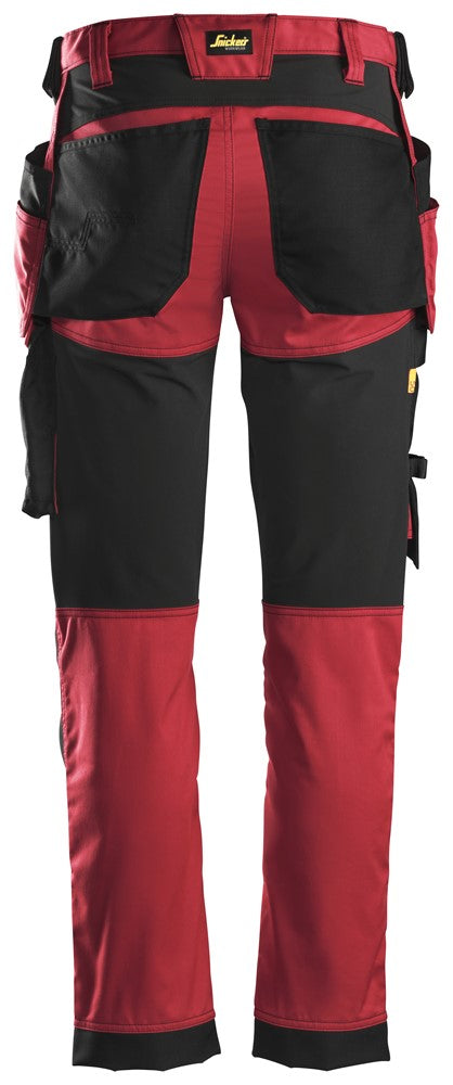 Snickers Chili Red, Stretch Trousers Holster Pockets (6241) - Dynamite Hardware