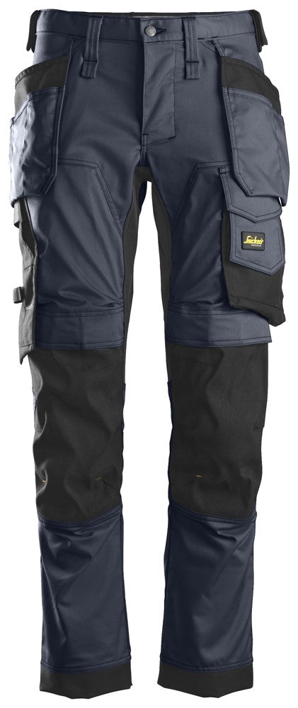 Snickers Navy, Stretch Trousers Holster Pockets (6241) - Dynamite Hardware