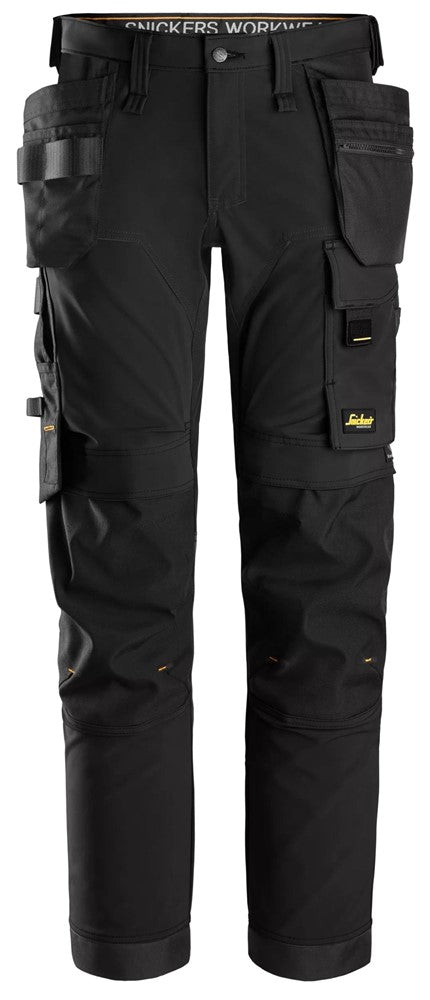 Snickers Black, 4-way Stretch Trousers Holster Pockets (6275)