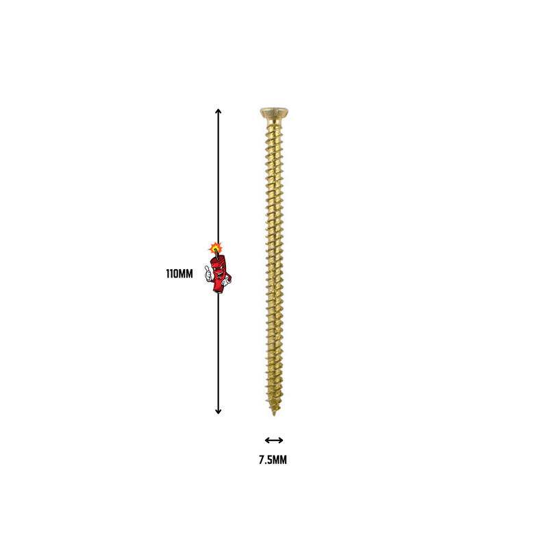 Multi-Fix Concrete Screw 7.5 x 110 (100 PER BOX) - Dynamite Hardware