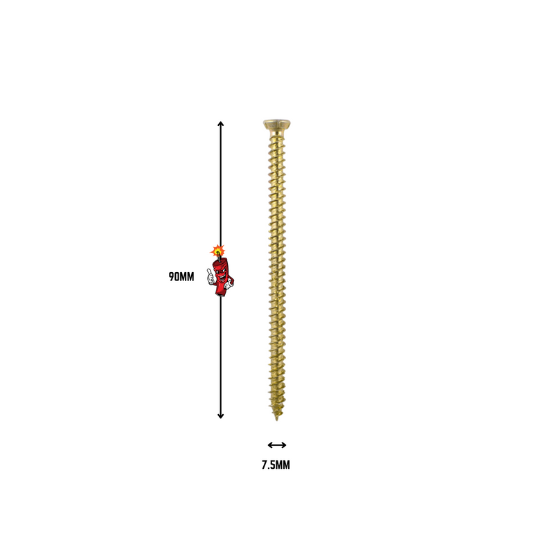 Multi-Fix Concrete Screw 7.5 x 90 (100 PER BOX) - Dynamite Hardware