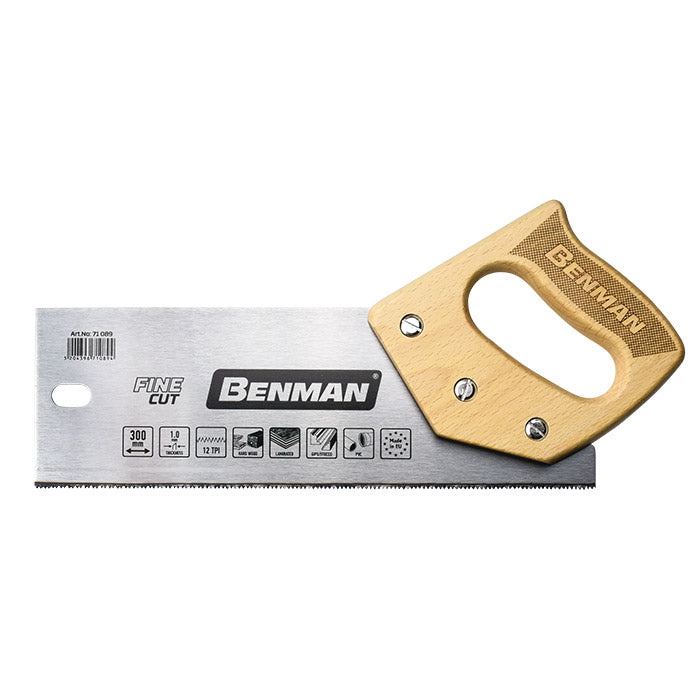 71089 HAND SAW WITH WOODEN HANDLE, 12TPI, 300MM, BENMAN