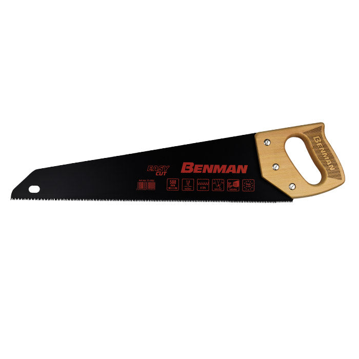71093 HAND SAW WITH WOODEN HANDLE, 9TPI, 550MM, BENMAN