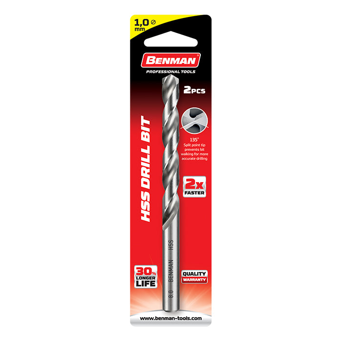 71693 HSS FULLY GROUND DRILL BIT, DIN 338, BLISTER, BENMAN, ?4.00