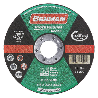 74290 CUTTING DISK, FOR MARBLE, PROFESSIONAL BENMAN, 115×3.0MM - Dynamite Hardware
