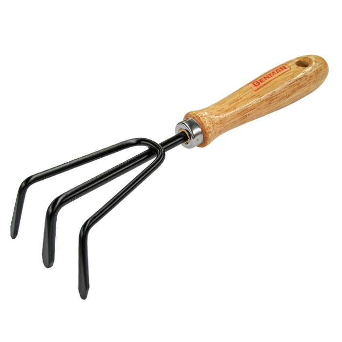 77045 CULTIVATOR WITH WOOD HANDLE, BENMAN, 3-TEETH
