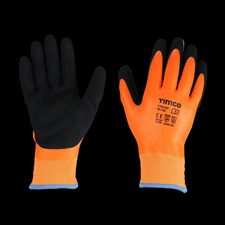 Aqua Thermal Grip Glove - Sandy Latex Coated Polyester Large